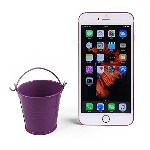 Aytai Set mit 12 kleinen Metall-Eimern, Mini-Eimer für Süßigkeiten, Boxen, für Hochzeitsparty-Geschenke, Souvenirs, Blecheimer, metall, weiß, 6cm/2.4inch（Diameter）, 5.5cm/2.2inch（ Height） - 7