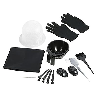 Anself Kit de Coloriage pour Cheveux Dyeing Bowl Brush Salon Tablier Capuchon de Cheveux Crochet Clips de Coupe Outil de Teinture de Coiffure