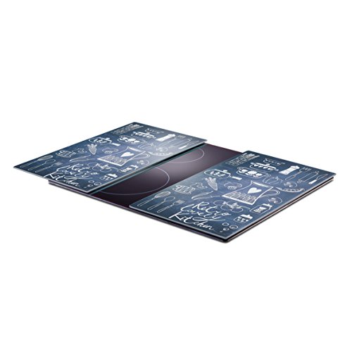 Zeller 26308 Herdabdeck-/Schneideplatten „Lovely Kitchen“ Glas dekor 30 x 52 x 1 cm 2 Einheiten - 2