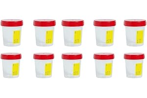 Saraoriginalshop Set da 10 pezzi Contenitori Sterili per Urine 120 ml con Tappo Ermetico a Vite ed Etichetta Applicata in Confezione Singola Prodotto Italiano 100% Made In Italy (10 Pezzi)