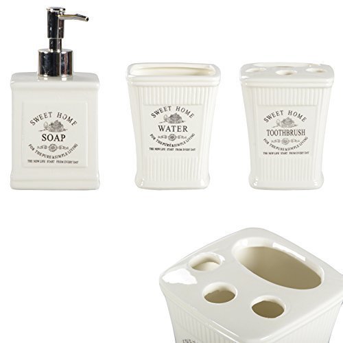 3er-Set Badserie WC Garnitur Zahnputzbecher Zahnbürstenhalter Seifenspender