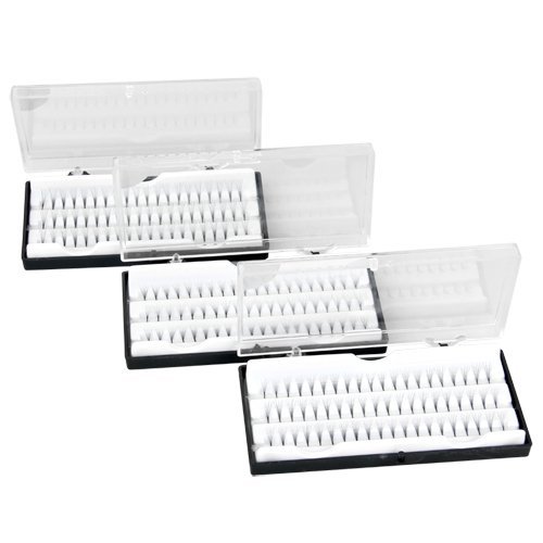 SODIAL(R) 3 Box 180x 8mm/10mm/12mm Kuenstliche falsche Wimpern Einzelwimpern - 3