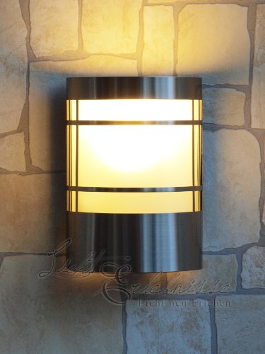 Wand-Außenleuchte aus Edelstahl & Glas IP44 Außenlampe Hoflampe Gartenlampe Gartenleuchte Wandlampe 1010C - 3