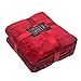 Produktbild Freitec Kuscheldecke Tagesdecke 220 x 240cm Mikrofaser Decke Coral Fleece,Sofadecke Supersoft warm, super weiche hochwertige microfaser, Rot
