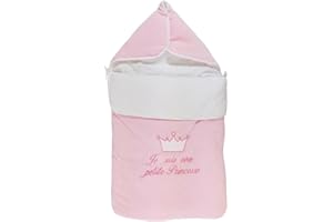 FRUIT DE MA PASSION Nid d'ange pour bébé 0 à 6 Mois rose - Je suis une petite princesse