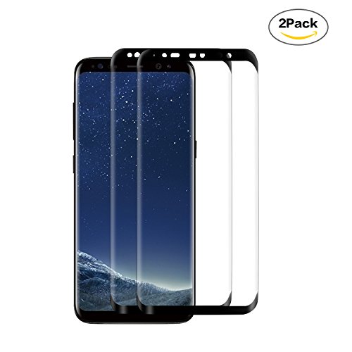 Lot de 2 Samsung Galaxy S8 Verre Trempé [Coque Compatible], Skitic Ultra Mince 3D Couverture Complète Dureté 9H Tempered Glass Screen Protector pour Samsung Galaxy S8 Smartphone 
