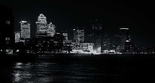 London Canary Wharf Black And White Fine Art Print Photograph The Thames Nightscape