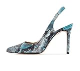 gelbe python schlange kaufen  Soireelady Damen Slingback Pumps Python Schlange Pattern Scuhhe Z-Blue EU38