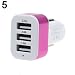 Produktbild jEZmiSy, Kfz-Ladegerät, Zigarettenanzünder, 3 Port USB, Universal, LED-Anzeige, Schnellladung, für iPhone, Samsung - Hot Pink