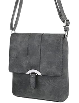 iTal-dEsiGn Damentasche Kleine Schultertasche Umhängetasche In Used Optik Kunstleder TA-B526