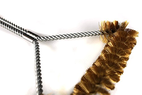 Santos dreiseitige Grillbürste 55 cm aus Messing für Gusseisen- und Edelstahlrost – Profi Bürste für Grillrost auf Gas- und Kohlegrills Reinigungswerkzeug - 5