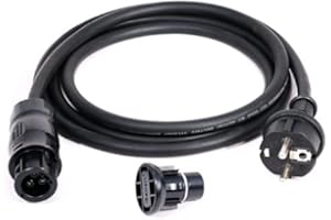 Betteri BC01 Buchse auf Schuko Stecker Kabel 2m/3m/5m/10m/15m + Betteri Endkappe, für Mikrowechselrichter Hoymiles, Deye, Envertech, TSUN, NEP (2m)
