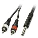 Produktbild Lindy 3 m 6,3 mm Klinke Stecker auf 2 Cinch Stecker Stereo Audio Adapter Kabel