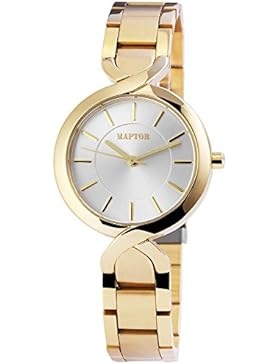 Raptor Damen Armbanduhr Edelstahl Gliederarmband Analog Quarz Gold 197602500035, Farbe4