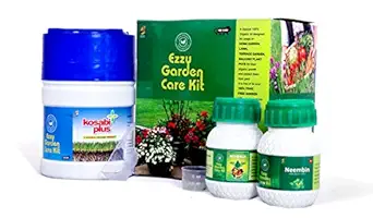 e EZZY Garden Care for 50 Plants with Humic Acid, Seaweed and Fulvic Acid, Neem Extract Pesticide and Moringa Extract Yield Booster