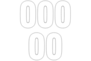 ZARB 【Pack of 5】Shinny White Wheelie Bin Number (0) Self Adhesive Water Resistant Stickers, 7 Inches Bin Numbers for Wheelie Bins Dustbins Garbage bins (0)