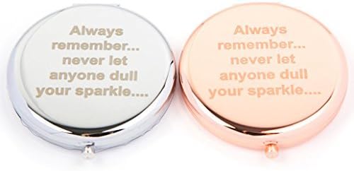 Slogan Compact Mirror - Dull Your Sparkle (Rose Gold)