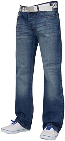 Smith and Jones Men Enirico Denim Jeans Stone Wash 34R
