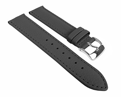 Eulit Fancy Classic Ersatzband Uhrenarmband Rindsleder Band Grau 25456S, Stegbreite:18mm