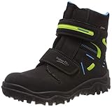 kinder winterstiefel Absatzhöhe: 0 - 3 cm Superfit Jungen Husky Schneestiefel, Schwarz (Schwarz/Blau 01), 32 EU
