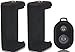 Produktbild MIDWEC Smartphone Halter Befestigung Adapter für Einbeinstativ, Dreibeinstativ, Selfie Stab usw. (Schraubhalterung), Kabelloses Bluetooth Kamera Verschluss Fernbedienung für iPhone und Above Android 5.0 - Schwarz 2 Adapter und eine Fernbedienung