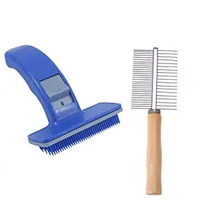 Pet Needs Combo of 2 Imported Grooming Wooden & Slicker Brushes for Dog