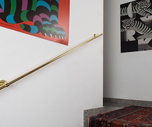 Handrails: Diameter 20 Millimeter, Lenght 570 Centimeter, Polished Brass, Carrying Capacity 80 Kilogram - Complete