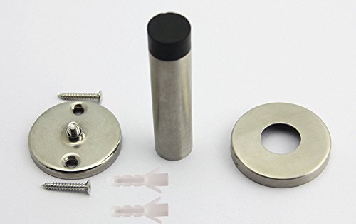 SFTlite Türstopper flach ca. 9x5cm Edelstahl- Türpuffer Edelstahl-Design Tür Stopper Halter Puffer T – Gebürstet Silber - 4