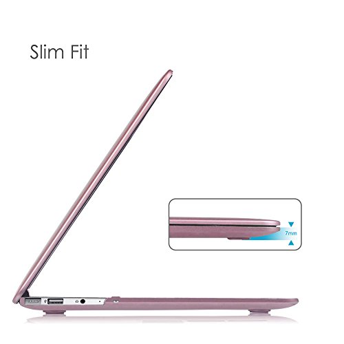 Fintie H  lle f  r MacBook Air 13 - Ultrad  nne Plastik Hartschale Schutzh  lle Snap Case f  r Apple MacBook Air 13 3 Zoll  A1466 A1369   Ros  gold