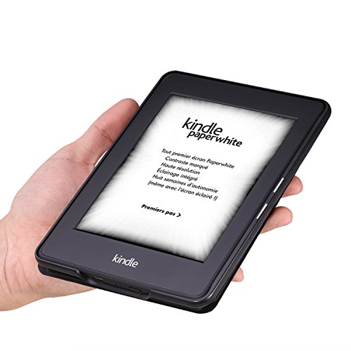 MoKo Kindle Paperwhite Hülle – Kunstleder Origami Ständer Schutzhülle Smart Cover mit Auto Sleep / Wake für Alle Kindle Paperwhite (2016 / 2015 / 2013 / 2012 Modell mit 6 Zoll Display), Schwarz - 4