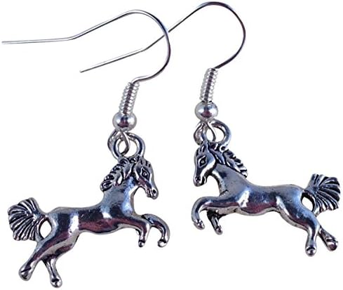 HH Jewellery HORSE/PONY EARRINGS Tibetan Silver Style on Nickelfree Silver Tone Hooks