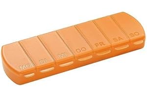 ‎LBM-SHOPPING Pillendose"Seven Days" mit 7 Fächern in orange