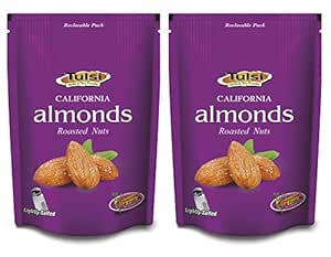 Tulsi California Almonds Roasted Nuts Lightly Salted 400g 200g X 2 Amazon In Grocery Gourmet Foods