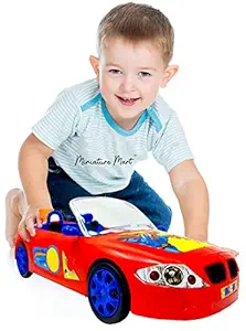 Miniature Mart Open Top Big Size Push and Go Toy Car for Kids Friction Powered Wheels | Good As Gift | Jumbo Size Toy Car | Toys for Toddlers | Suitable for 2,3,4,5,6 Year Boys & Girls (Red)