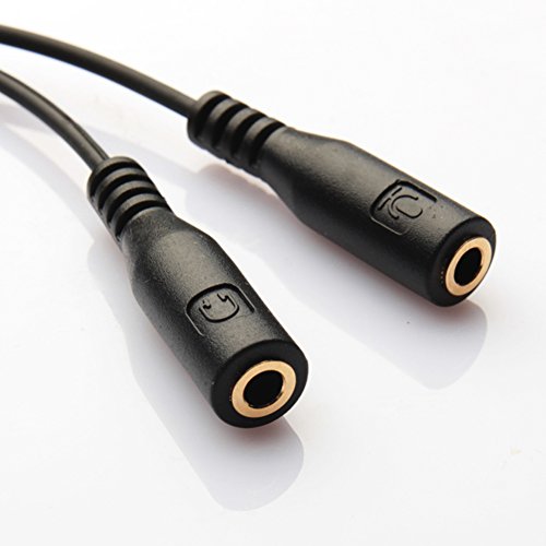 Demiawaking Audio Stereo da 3,5Â mm maschio a 2Â femmine Y adattatore cavo splitter per auricolari con microfono per iPhone e Android Smartphone Samsung Galaxy