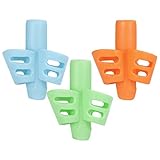 fanshiontide 1 Set 3 Pcs Two-Figure Grip Holder Children Teens Writing Corrector Grip Soft Silicone Pen Pencil Grip Writing Aid Grip for Preschoolers Adults