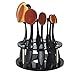 Tonsee 10 Hole Oval Makeup Brush Holder Drying Rack Organizer Cosmetic Shelf Tool (Black)