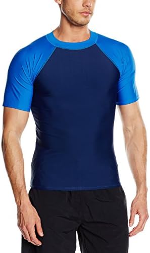 Aquatinto Men's Raglan Sleeve Swim T-Shirt, UV +50