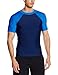 Aquatinto Herren Bade-Shirt Basic mit Raglan-Arm, UV +50, Gr. Medium, Mehrfarbig (dunkelblau/blau)