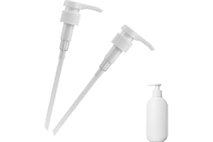 YOWFOND Lot de 2 pompes doseuses de 1 l pour sirop, bouteille à visser de 30 mm, embout de pompe réutilisable pour shampoing, distributeur de sirop, tête de pompe compatible avec réservoir fileté 28/410