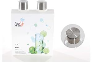 TERMOIDRAULICARV Gas-Up 2 Bottiglie PET 1 litro con dettagli in acciaio per gasatore Gas-Up Iron