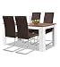 Produktbild agionda® Esstisch + Stuhlset : 1 x Esstisch Toledo 120 Nussbaum/Weiss + 4 Freischwinger braun