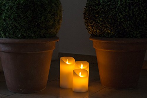 DecoLite LED Kerzen mit Flackerflamme Set 1: 3 LED Ø 75 mm mit Fernbedienung - 4