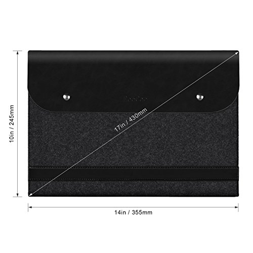 EooCoo Laptop-Tasche  Filz  Mikrofaser Leder H  lle Ultrabook Laptop Tasche Filz Sleeve Speziell f  r Macbook Air   Pro   Retina 13  - Black