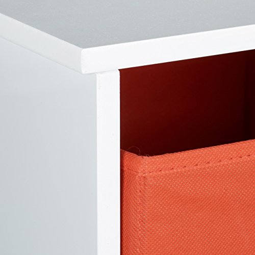 Relaxdays Kindersitzbank mit Stauraum ALBUS, bunte Stoffkörbe, Spielzeugtruhe zum Sitzen, Faltbare Stoffboxen, Spielzeugaufbewahrung, HxBxT: ca. 35,5 x 81 x 29 cm, weiß - 6