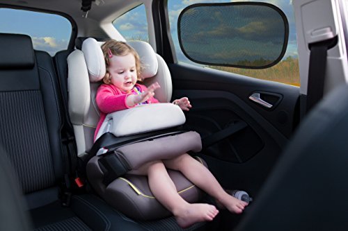 Large Car Sun Shade (2 Pack) - Universal Baby Car Window Shades , Larger Window Coverage Than Others 51 x 31cm, Protects Your Family & Pets From Harmful UV Rays, Easy Static Cling Application, No Annoying Suction Cups, Includes Free Storage Pouch, Portable & Great For Travel