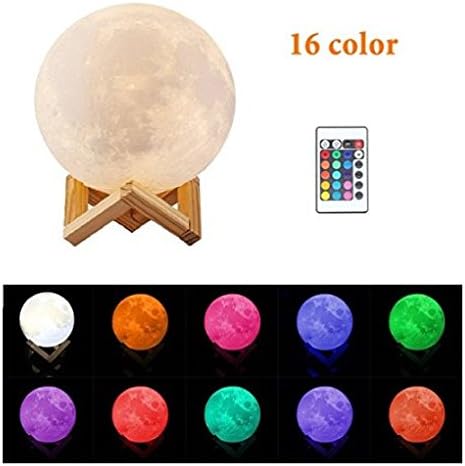 3D Moon Lamp SIEGES 16 Colors RGB Moonlight Desk Lamp USB Rechargeable Baby Night Light 15cm Full Moon Light Modern Floor Lamp Bedside Table Lamp Remote Control