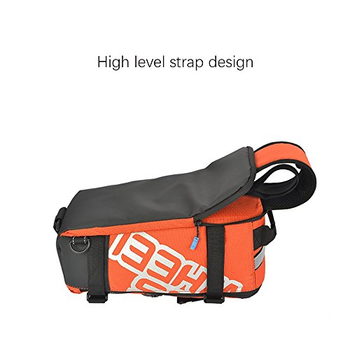 Roswheel 2 in 1 Gepäckträgertasche Radtasche Rucksack Wasserdicht 5 L mit Reflektierendem Band Outdoor (Orange) - 9