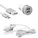 Produktbild USB 3.1 Typ C Ladekabel 2.1A + 1.0A Dual Kfz USB Ladeadapter Auto Ladegerät - Nylon Kabel für Samsung Galaxy, Oneplus, Sony Xperia, LG, Nexus, HTC in Silber