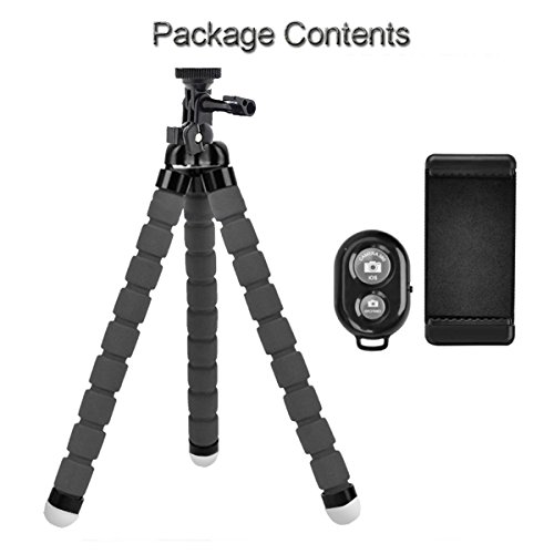Treppiede per Telefono Flessibile con Telecomando Bluetooth, Supporto Treppiedi per Fotocamera, Flexible Phone Tripod, Camera Tripod Octopus Tripod Mini Travel Tripod with Bluetooth Remote for Iphone & Android Phones, Cameras, GoPro